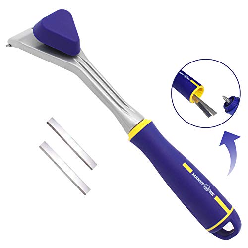 MANUFORE Paint Scraper with 2.5 Inch Double-edged Tungsten Steel Carbide Scraper with Extra 2 Blades