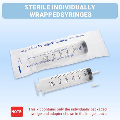 300ml Large Syringe, 5-pack Plastic Syringes for Liquid with Tip Adapter - style: 300 ML