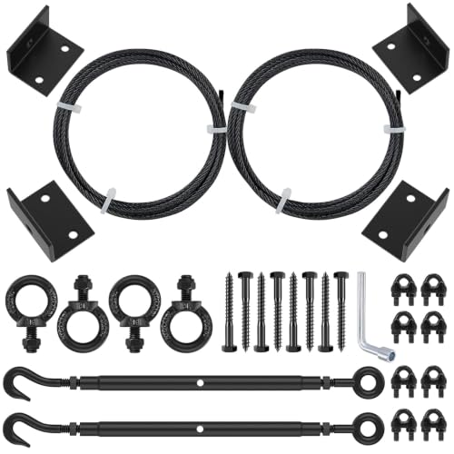 TooTaci 2 Pack Anti Sag Gate Kit, 9.8 ft 3/16" T316 Stainless Steel Cable - size: 2 Pack