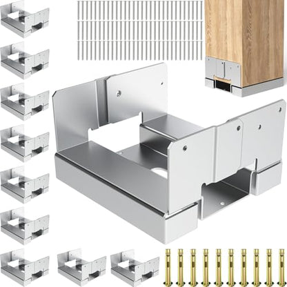 10 Pcs 6x6 Post Base for Concrete, Actual 5.5"x5.5" Wood - size: 10Pcs Silver