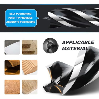 2PC 5/16"x6" Auger Drill Bit for Wood,Hex Shank Tri Flute Drill Bit - size: 5/16"x6"(2pc)
