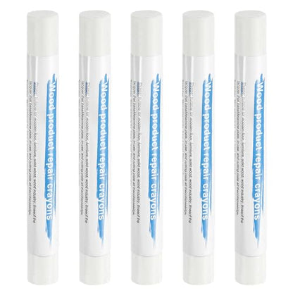 HARFINGTON 5pcs Wood Filler Sticks Wooden Wax Touch Up Furniture Repair Crayons for Scratch Hole Wood, Pure White - color: Pure White