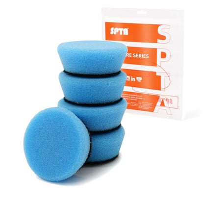 SPTA Blue T60 Mini Moderate-Cut Pad Sets, 5Pcs 1.3inch/32mm Sponge Polishing Buffing Pads, Car Foam Detail Polishing Pad Kit for Car Detail Polishing and Buffing, Small Area Polishing -FPTSS3B - color: 5Pcs Blue T60 Moderate-Cut Pad, size: 1.3 Inch (32mm)