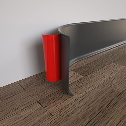 COUKIU Peel and Stick Rubber Baseboard Trim, 6 Inch x 100 Feet, Black, S152 - color: Black, size: 6in x 100ft