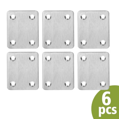60 x 50 x 2mm Flat Mending Plate - Stainless Steel - Silver - 6Pcs - color: Silver, size: 60 x 50 x 2mm