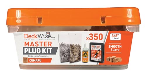 DeckWise Cumaru Master Plug Kit - 3/8" Hardwood Decking Plugs, 350pc - size: 350 CT. KIT