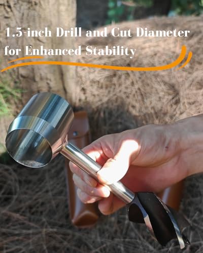 Big Bushcraft Hand Auger, 1.5" Scotch Eye Manual Auger for Wood