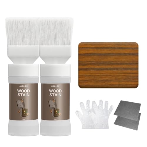 Wood Stain and Sealer, Built‑in Brush, Teak, 2 Pack, 10.6 Oz - color: Teak, size: 2 Pack