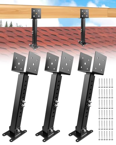 Roof Riser Brackets Kit, Adjustable Saddle for 4"x4" and 4"x6" Wood Post