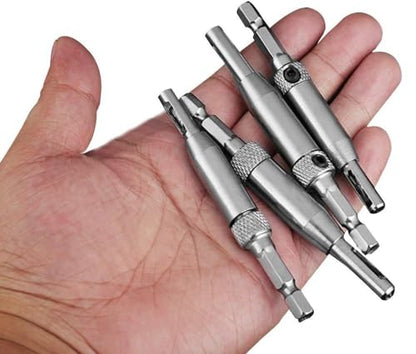 4 Pieces Self-Centering Hinge Drill Bits, HSS Door Self-Centering Hinge Hole Opening Drill Bit Set with Allen Key, 5/64", 7/64", 9/64", 11/64"
