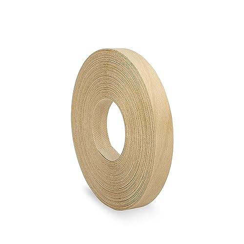 Birch Edge Banding 3/4 inch x 100 feet Wood Veneer Pre Glued Adhesive Edging Trim Band Tape Iron On Flexible Strip Roll Laminate Cabinate Countertop Furniture Shelf MDF Board Paintable Edgebanding - size: 3/4 in x 100 ft