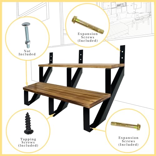 2 Step Metal Stair Step Steel Riser Stringers for 19.4" Height Deck, 3Packs - size: 2 Steps