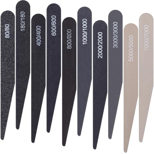 Honoson 10 Pcs Sanding Sticks for Plastic Models, Low Grits, Knife Shape - style: Knife Shape