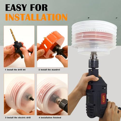 4" & 6" Hole Saw with Dust Bowl for Recessed Lights,LED Can Lighting - size: 4&6 inch
