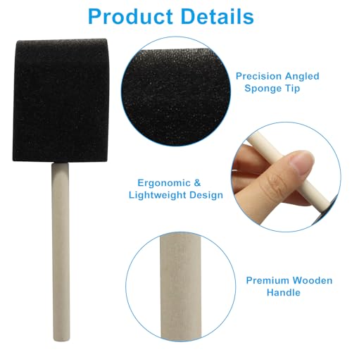 4 Pack 4 Sizes Paint Brushes, Black Sponge Paint Brush - size: 4 Sizes