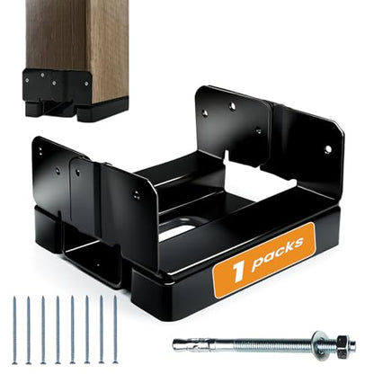 1PCS 6x6 Post Base for Concrete Heavy Duty Black E-Coated - color: Black, size: 6X6