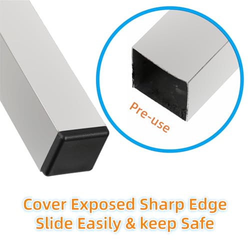 1" Square Tube End Cap Plastic Plugs Chair End Caps 1 Inch (25mm), 1X1 Tubing Plugs Furniture Sliders Glides Black (Fit 0.85-0.94" Square Tube Inner Size, 40pack) - size: Fit 0.85-0.94" Square Tube Inner Size
