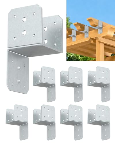Heavy Duty Angle Brackets for 4x4，4x6 Post, Galvanized 8-Pack - color: Galvanized-8PCS