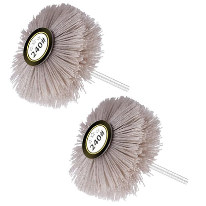 2pcs Nylon Wheel Brush, 240 Grit, 6mm Shank - style: 2Pcs 240#