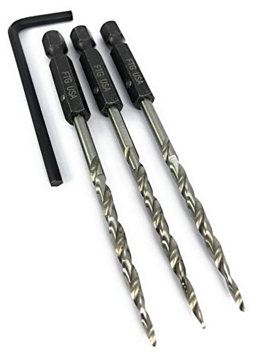 FTG USA 3 Pc #6 (9/64") Replacement Tapered Countersink Drill Bit Hex Shank - size: #6, style: 3 Piece Same Size