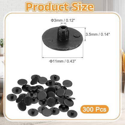 uxcell 300Pcs 3x11mm Plastic Hole Plugs, Round Screw Cap Cover, Panel Drill Hole Plugs for Furniture Cabinet Cupboard Shelves Fencing Post Pipe Insert End Caps, Black - color: Black, size: 3x11mm