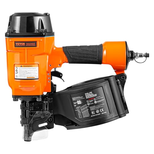 VEVOR Coil Siding Nailer MCN70, 1-3/4" to 2-3/4" 15 Degree Pneumatic Siding Nail Gun, 70-120PSI Air Coil Nailer for Pallet, Crating, Framing, Siding and Fencing - size: MCN70(1-3/4" to 2-3/4")