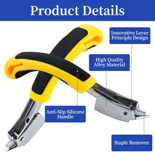 Staple Puller Tool with U tip Fastener Remover, Heavy Duty Staple Remover Staple Removers Strength Staple Puller Removing for Furniture Floor Wooden Case Carton Photo Frame Carpet Staple Remove