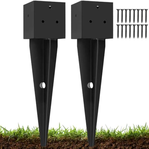 2 Pcs 4x4 Fence Post Anchor Ground Spike 16"(Actual: 3.6"x3.6")