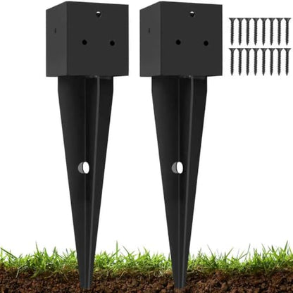 2 Pcs 4x4 Fence Post Anchor Ground Spike 16"(Actual: 3.6"x3.6")