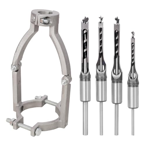 Mortising Chisel Bit Set, 5PCS 1/4-1/2", Woodworking Drill, Carbon Steel