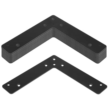 GBGS 10 Pcs 6" Flat L Corner Brace,Black Mending Plate - size: 6"×6"