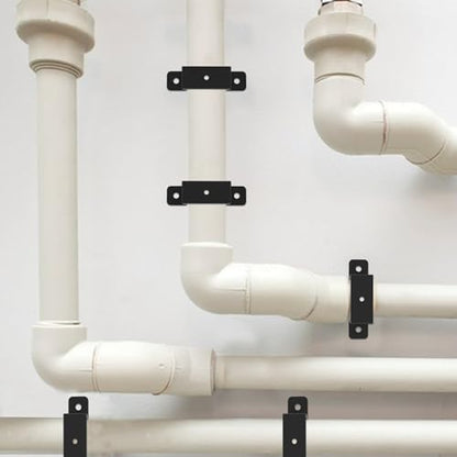4Pcs Square Pipe Clamp, Black Strap Post Ties Brackets, U Shaped Connector Bracket, Wood Deck Fence Post Tie for Water Pipes, Balcony Railing, Stairs Railing - size: 2"x2"