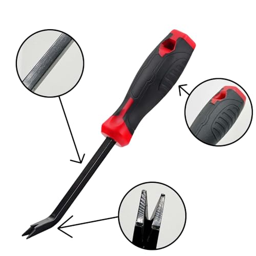 1 Pcs Red Black Staple Remover Staple Tool, Heavy Duty Staple Remover, Upholstery Puller Lifter for Carpet/Wood/Hardwood Floors/Furniture/Construction