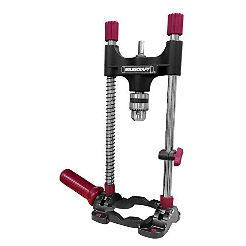 Milescraft 1318 DrillMate Portable Drill Guide - Multi-Angle Drill Guide Attachment & 8408 CenterFinder - Center Scriber and Offset Measuring & Marking Tool