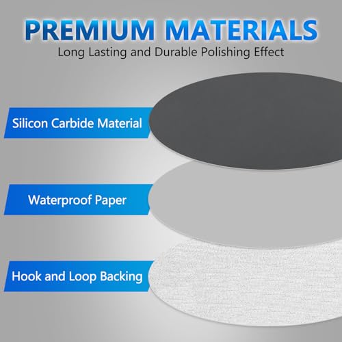VIBRATITE 1200 Grit 6 Inch Hook & Loop Sanding Discs, 30PCS - size: 6 Inch (1200 Grit)