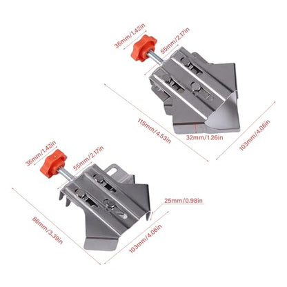 Right Angle Corner Clamp, Adjustable Swing Jaw 90 Degree Holding Tool for Woodworking Furniture Assembly Stainless Steel 0.5 to 3.5 Inch 4PCS