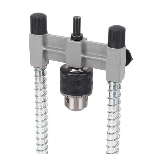 Portable Drill Press, Precision Drilling Jig Attachment with Chuck for Straight or Angled Holes, 1.5-13MM Clamp Range, 38-43MM Stand Hole, Adjustable Depth Stop, Spring-Load