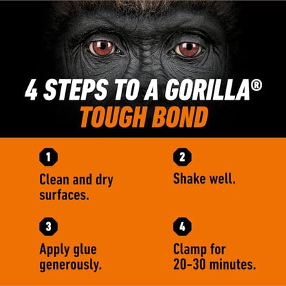 Gorilla Ultimate Waterproof Wood Glue, Natural Color, 18 oz - size: 18oz, style: 1 Pack Bottle