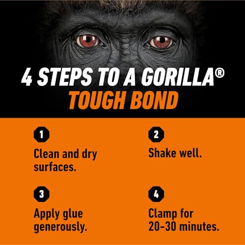 Gorilla 6205201 Wood Glue, Tan, 18 oz Bottle
