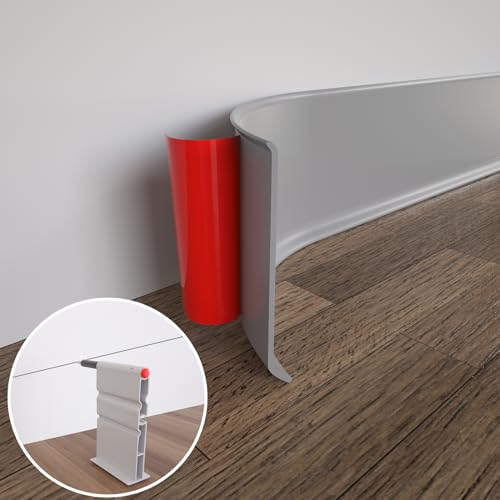 COUKIU Peel and Stick Rubber Baseboard Trim, 4 Inch x 60 Feet, Gray, S100 - color: Gray, size: 4in x 60ft
