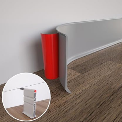 COUKIU Peel and Stick Rubber Baseboard Trim, 4 Inch x 60 Feet, Gray, S100 - color: Gray, size: 4in x 60ft