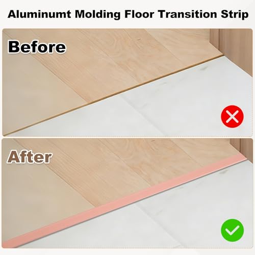 uxcell 3pcs Aluminum T Molding Floor Transition Strip 3 FT x 0.31" Rose - color: Rose