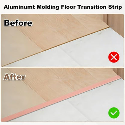 uxcell 3pcs Aluminum T Molding Floor Transition Strip 3 FT x 0.31" Rose - color: Rose