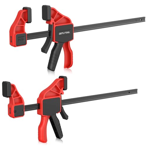 GETLITOOL 2PCS 12-Inch Bar Clamps for Woodworking 165LBS Clamping Force