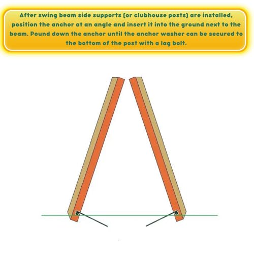 Eastern Jungle Gym Swing Set Anchors, 20” Solid Steel Rebar, Set of Two