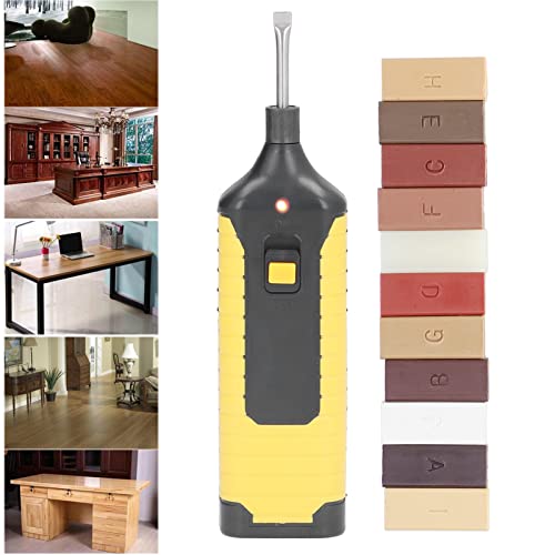 Floor and Furniture Cracks Repair Kit with Easy Usefully Melting Tool Sandable and Quick Drying Wax Filler for Hardwood Matches Maple Oak Cherry Walnut and Mahogany