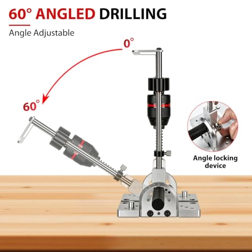 Portable Drill Guide for Angled or Straight Holes with Guide Rod
