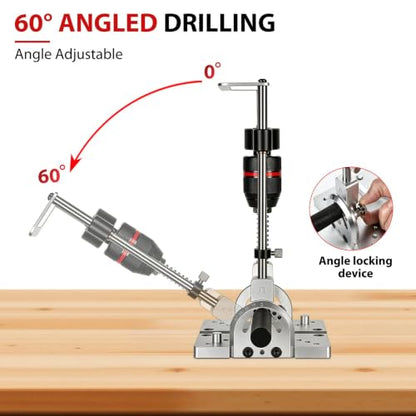 Portable Drill Guide for Angled or Straight Holes with Guide Rod