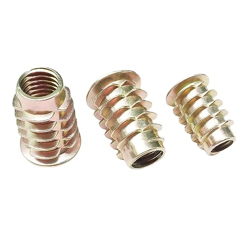 Qrity 20 Pcs Threaded Inserts, Threaded Inserts for Wood M4x15mm, Zinc Alloy Threaded Insert Nuts, Interface Hex Socket Drive - size: M4 x 15mm
