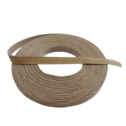 Real White Oak Wood Veneer Edge Banding Roll, 1/2 Inch ×50ft,Preglued Iron On Edging Band with Hot Melt Self Adhesive-Edgebanding Flexible Wood Tape for Laminate Furniture Repair
